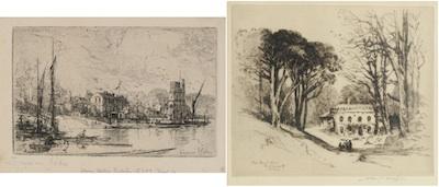 Appraisal: Two Etchings Albany E Howarth UK - and Seymour Francis