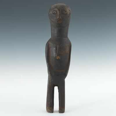 Appraisal: Ancestor Carved Wood Figure Timor Indonesia Standing figure ancestor or