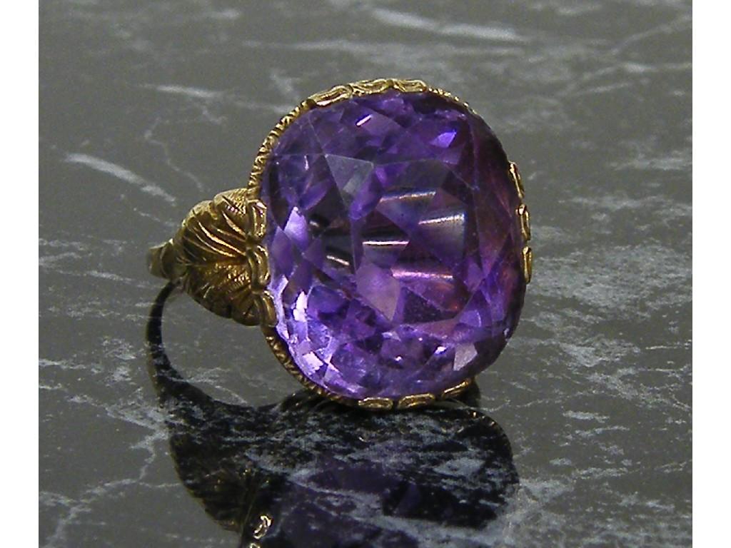 Appraisal: ct large amethyst ring size H