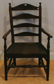 Appraisal: A th century oak and elm ladder back chair of