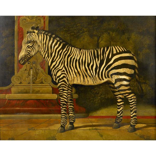 Appraisal: William E Skilling American - Zebra oil on canvas framed