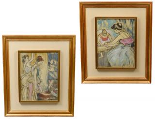 Appraisal: TWO DRAWINGS BY FRANCOIS GALL French - Both depicting ballerinas