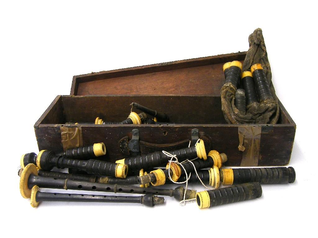 Appraisal: Set of Scottish bagpipes by P Henderson with ivory mounted