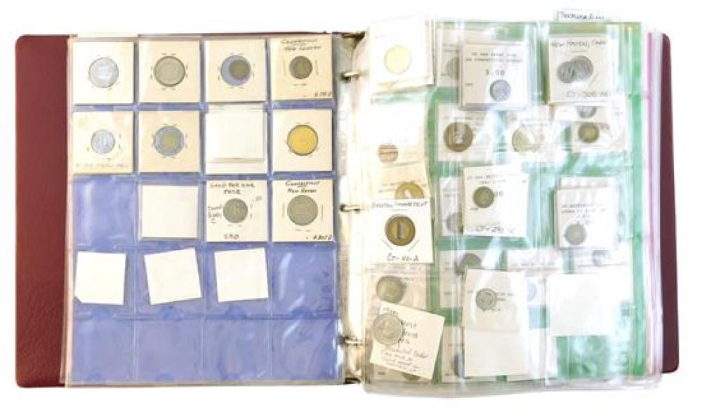 Appraisal: Collection of approximately transportation tokens and tickets housed in a