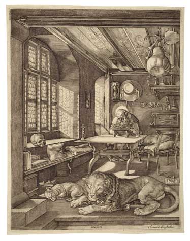 Appraisal: HIERONYMUS WIERICX after D rer St Jerome in his Study