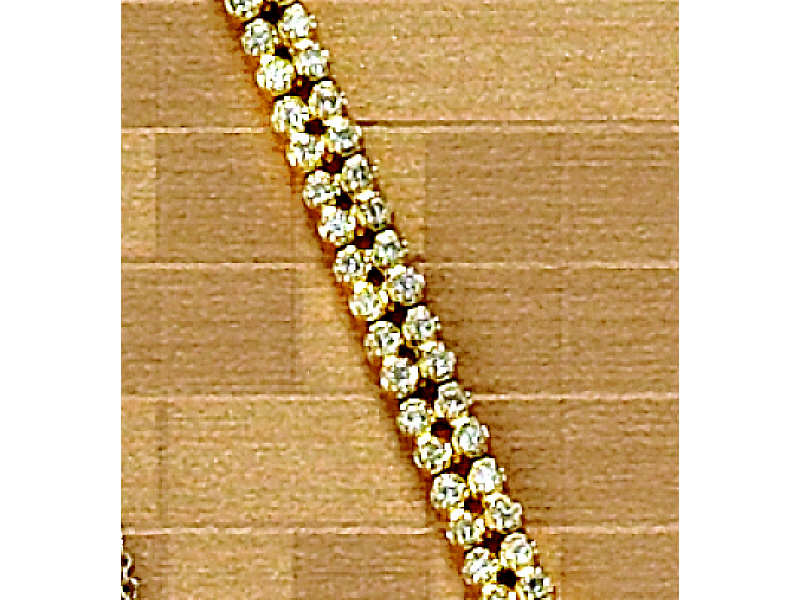 Appraisal: DIAMOND BRACELET k yellow gold double row design set with