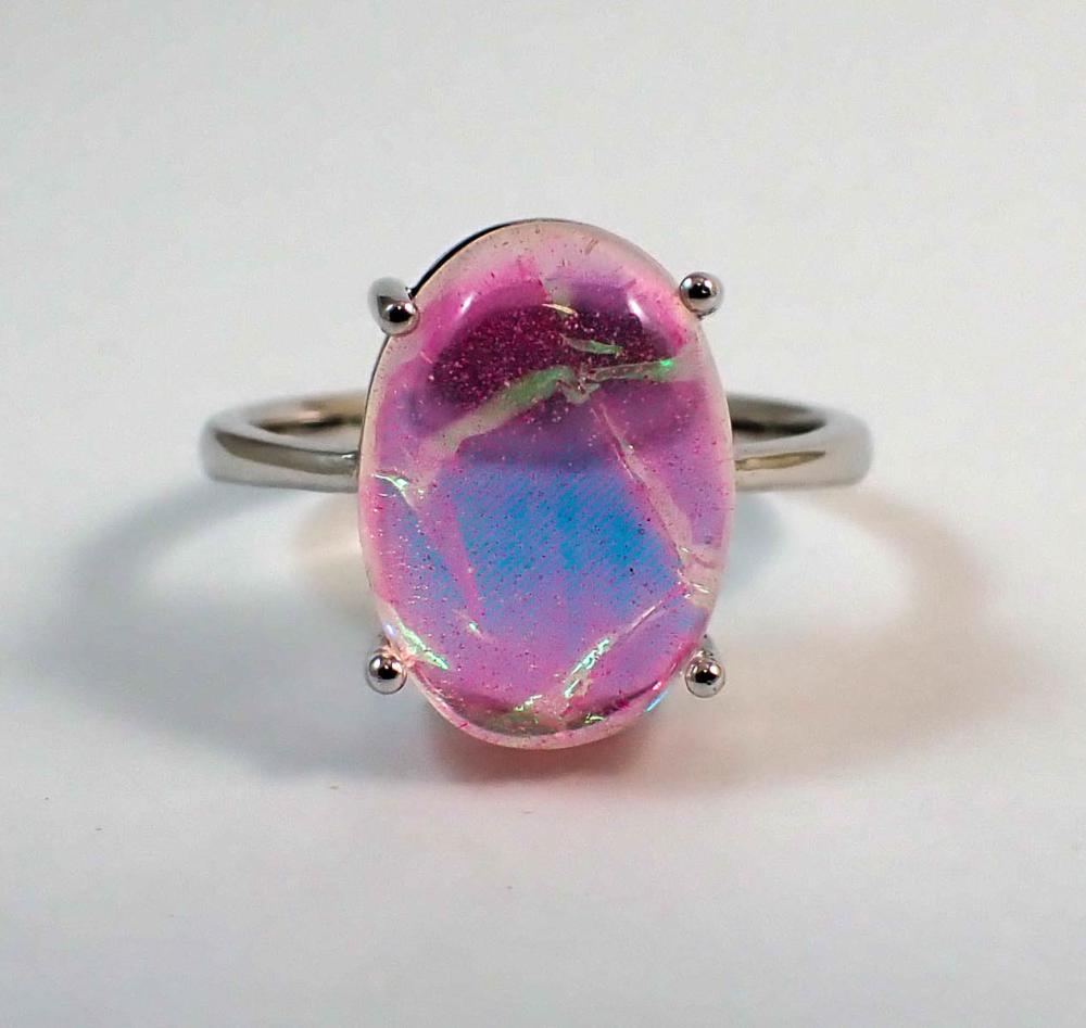 Appraisal: PINK OPAL TRIPLET AND FOURTEEN KARAT GOLD RING The k