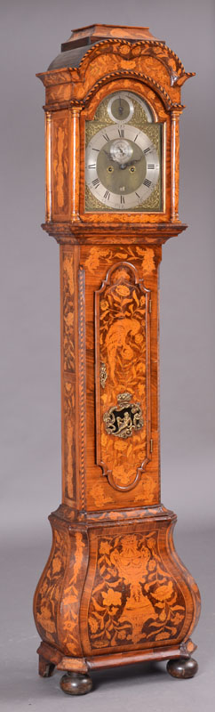 Appraisal: DUTCH LATE ROCOCO GILT-METAL-MOUNTED WALNUT AND FRUITWOOD MARQUETRY TALL-CASE CLOCK