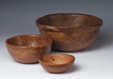 Appraisal: THREE EARLY BURLWOOD BOWLS Diameter of largest inches Est -