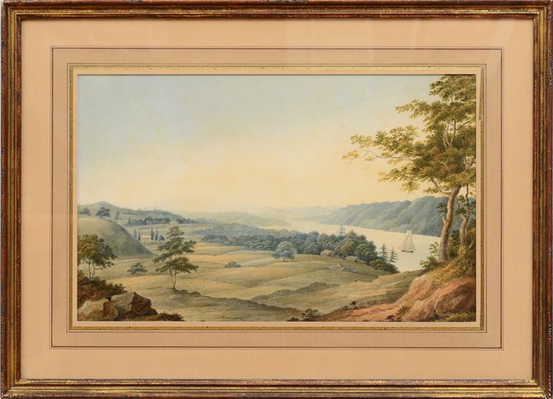 Appraisal: AMERICAN SCHOOL PORTION OF THE HUDSON MILES ABOVE POUGHKEEPSIE Watercolor