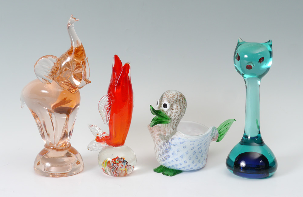 Appraisal: PIECE MURANO GLASS ANIMAL FIGURES pieces total to include Large