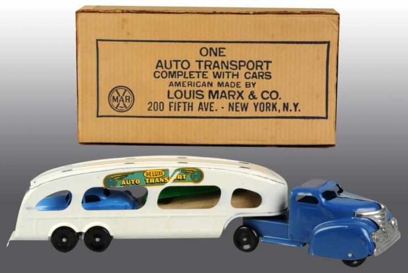 Appraisal: Pressed Steel Marx Auto Transport Truck Toy Description American One