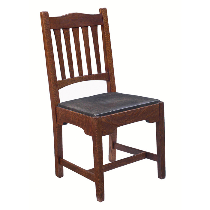 Appraisal: Gustav Stickley Bungalow side chair early form with hump top