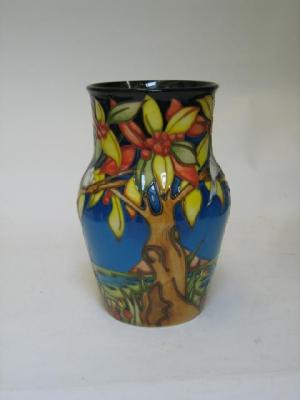 Appraisal: A MOORCROFT POTTERY VASE dated of baluster form tube lined