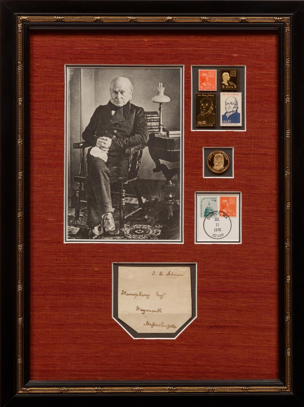 Appraisal: John Quincy Adams th US President - shadowbox presentation incl