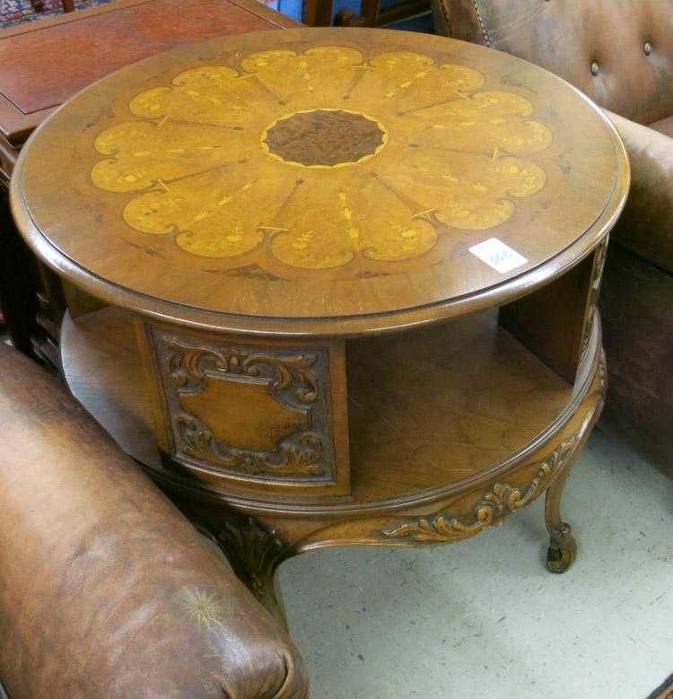 Appraisal: LOUIS XV STYLE INLAID LAMP TABLE American th century having