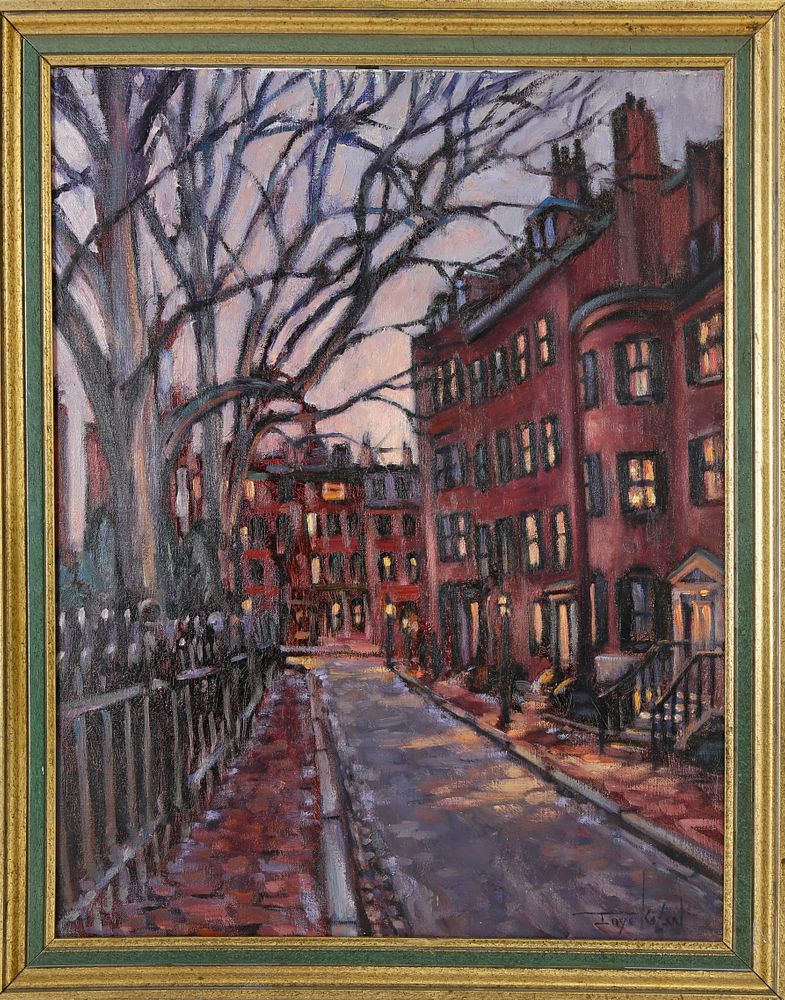 Appraisal: Illya Kagan Oil on Canvas Louisburg Square Illya Kagan b