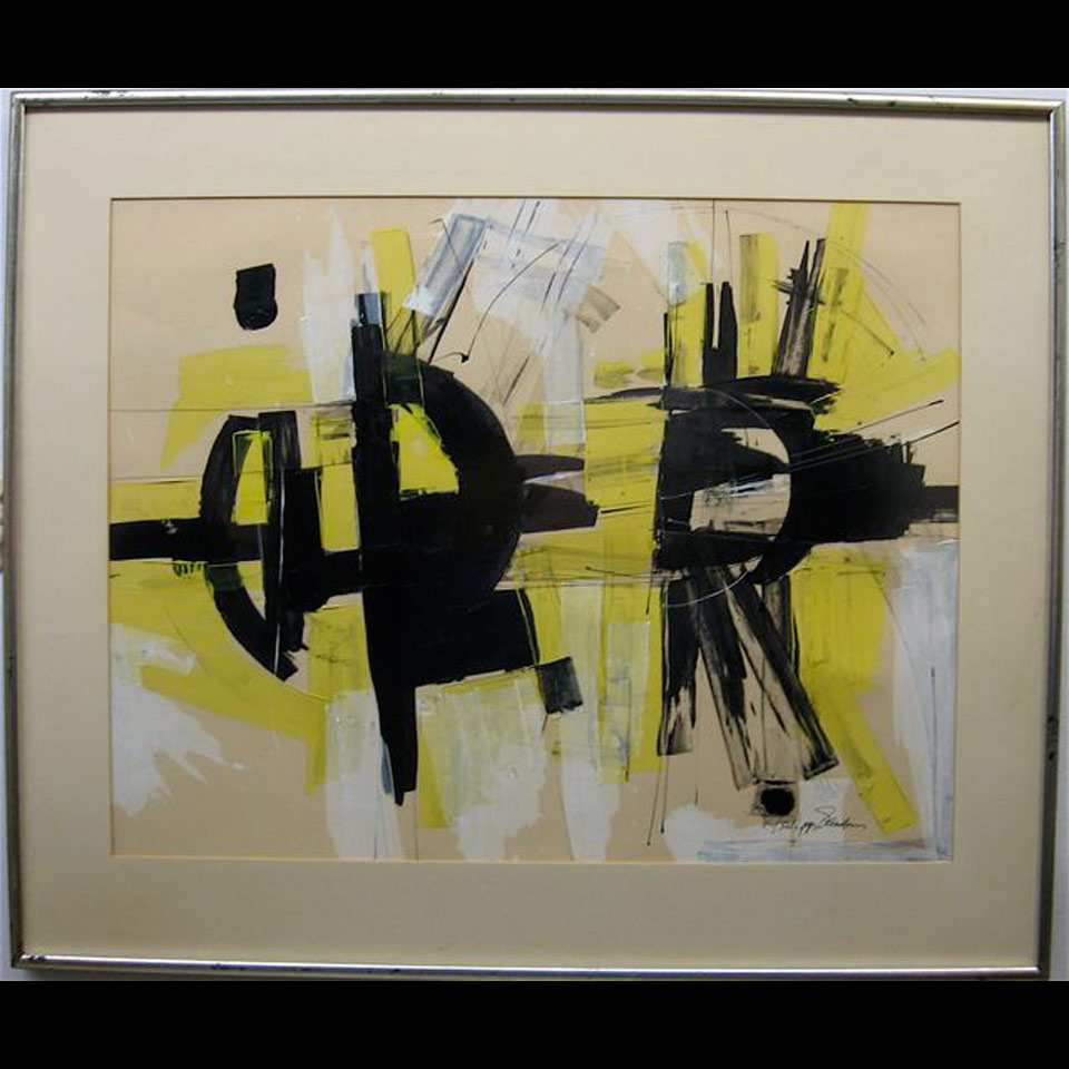 Appraisal: ABSTRACT PHILIPPA MARY BURROWS FAULKNER - CANADIAN OIL ON PAPER