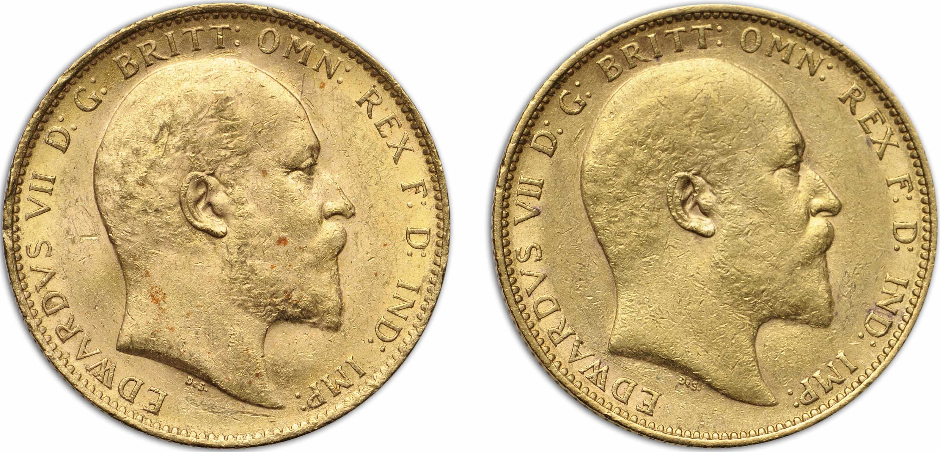 Appraisal: Australia Edward VII Sovereigns -M KM- One piece is still