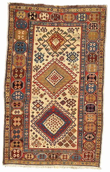 Appraisal: A Kazak rug Caucasian late th century size approximately ft