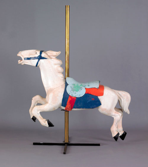 Appraisal: Carved and painted carousel horse ca h