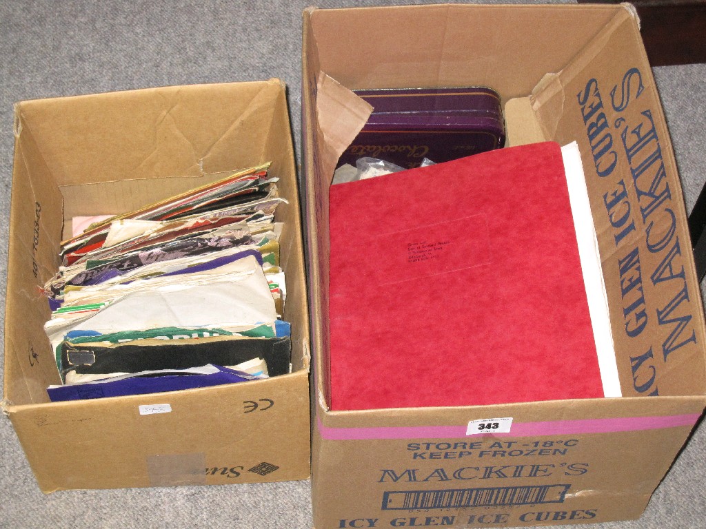 Appraisal: Lot comprising box of stamps and box of single records