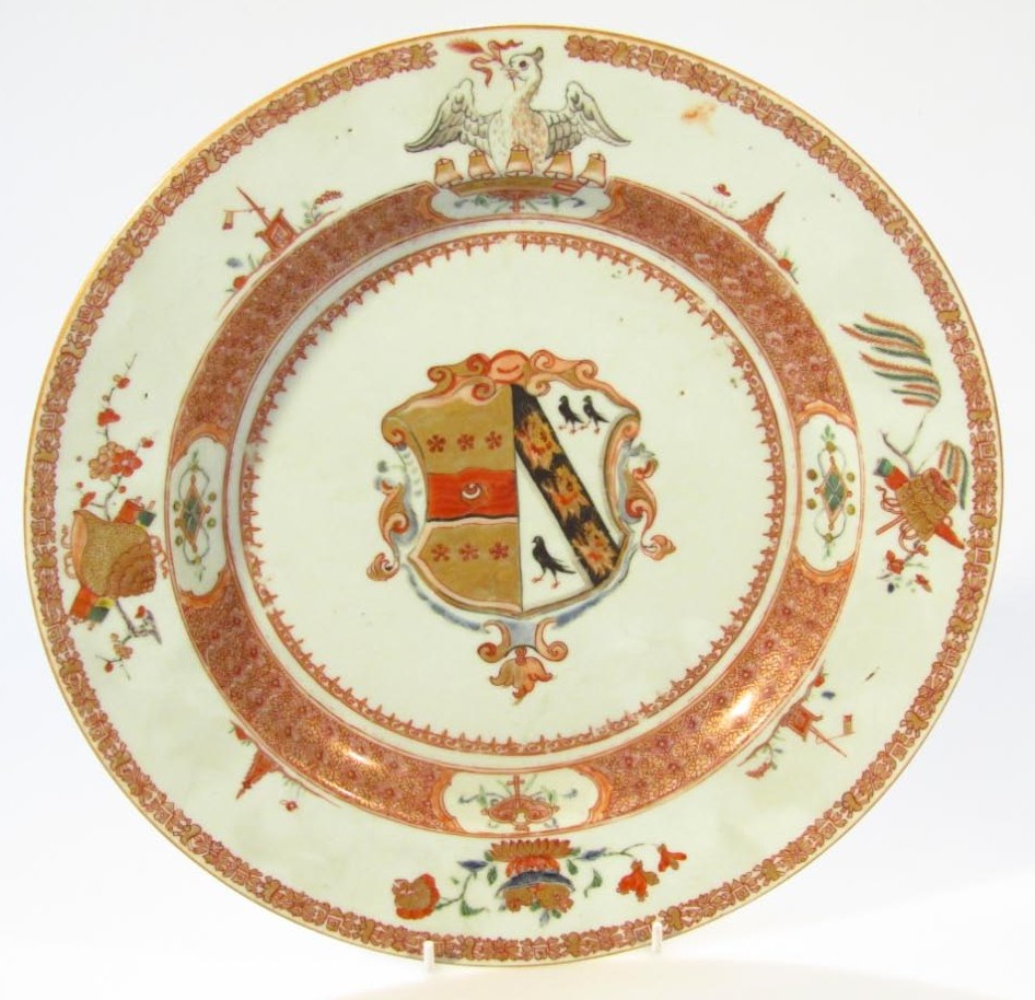 Appraisal: An early thC Chinese porcelain armorial charger centred with a