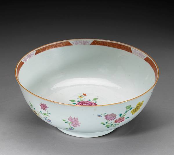 Appraisal: A Chinese export porcelain punch bowl second half th century