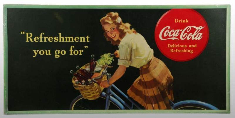 Appraisal: Large Cardboard Coca-Cola Poster Description Refreshment you go for Presents