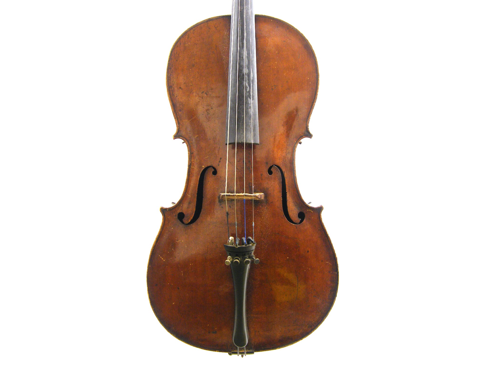 Appraisal: Mid th century Saxon violoncello cm with nickel mounted violoncello