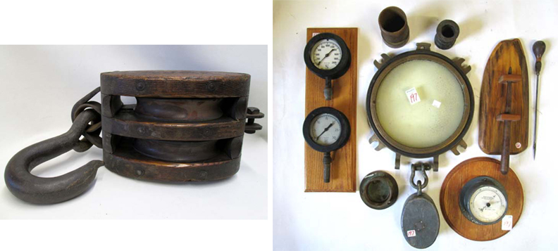 Appraisal: ASSORTED NAUTICAL EQUIPMENT pressure gage U S Navy barometer port