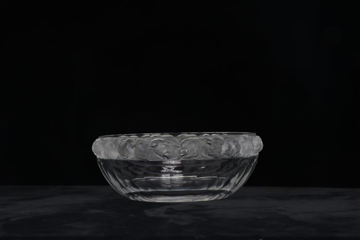 Appraisal: Lalique Mesanges art glass Center Bowl Lip patterned with frosted