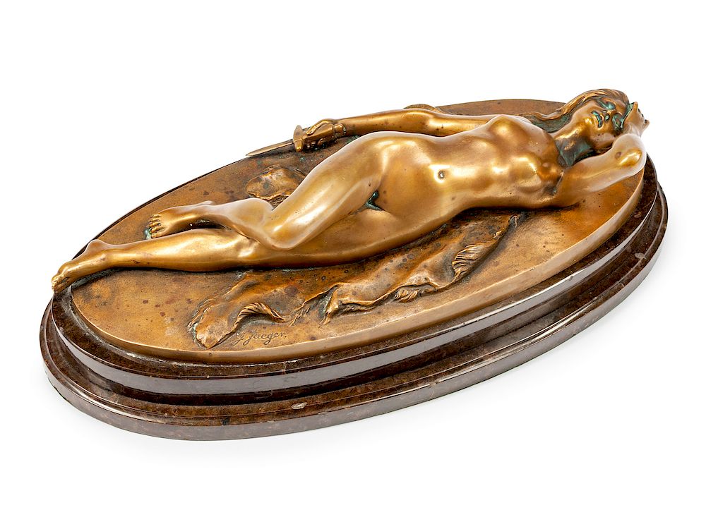 Appraisal: A French Patinated Bronze Figure of a Nude A French