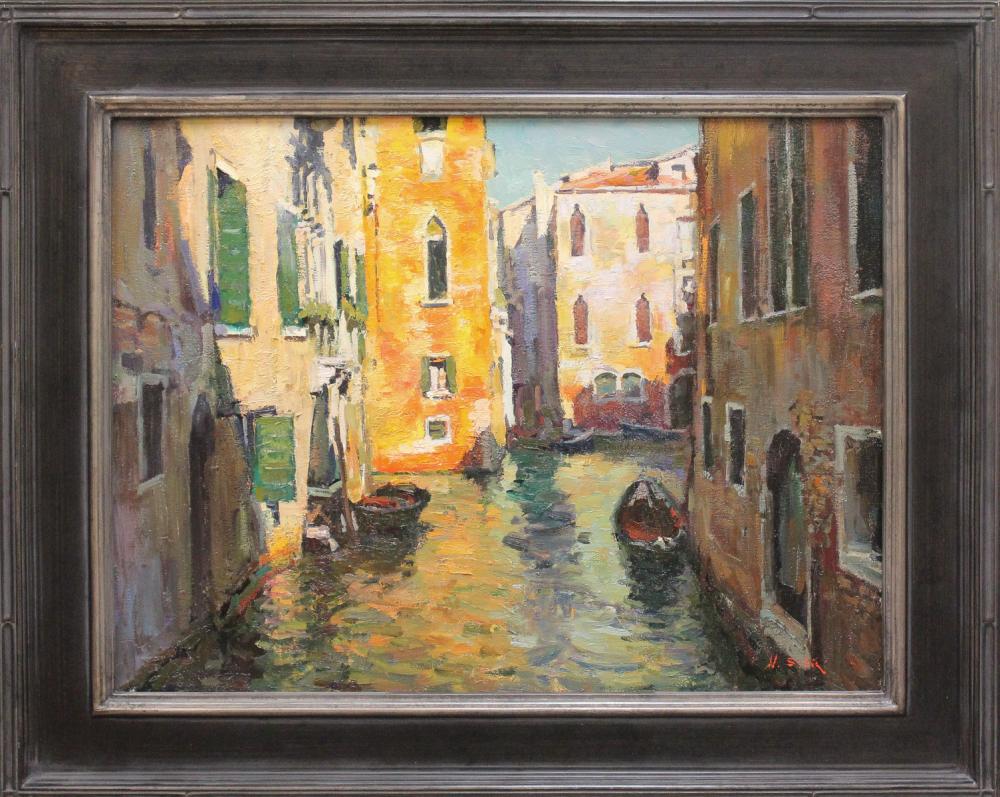 Appraisal: NICK STOQ United States st century oil on canvas Venice