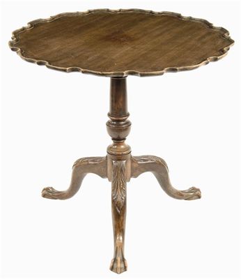 Appraisal: A carved mahogany tripod table in George III style with