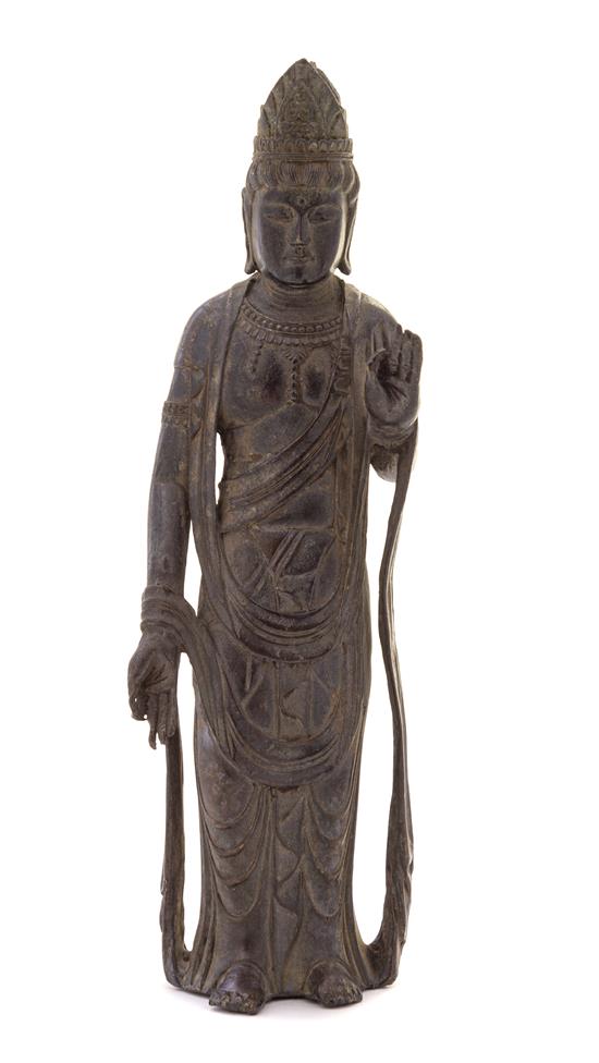 Appraisal: Sale Lot A Bronze Figure of Standing Guanyin the deity