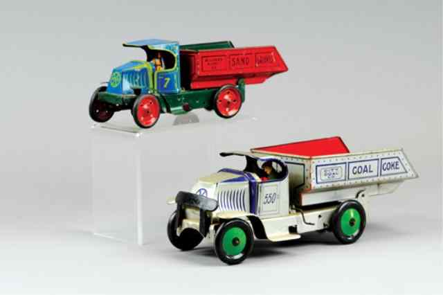 Appraisal: MARX CITY COAL SAND AND GRAVEL TRUCK Both lithographed tin