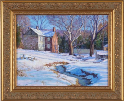 Appraisal: Winter Idyll oil on canvas x SLL titled verso Artist