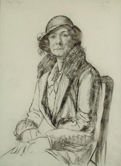 Appraisal: Francis H Dodd - Portrait of Mrs F Perkins CharcoalSigned