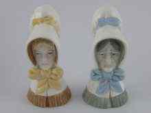 Appraisal: A pair of Royal Worcester figures of female heads ''Young