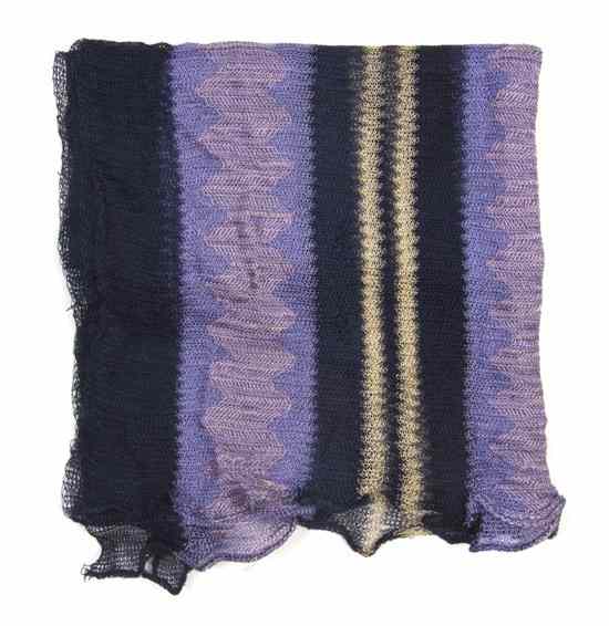 Appraisal: A Missoni Multicolor Knit Scarf with purple navy and beige