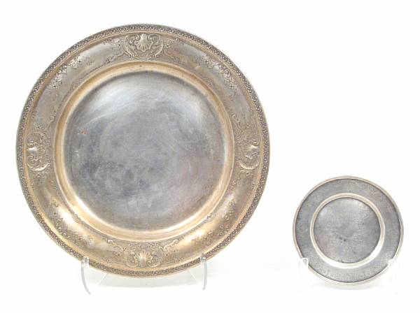 Appraisal: A group of sterling table articles Comprising circular salad dish