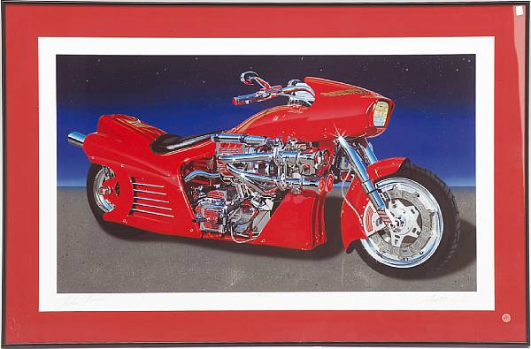 Appraisal: Ness Bike' after Scott Jacobs print limited edition number signed