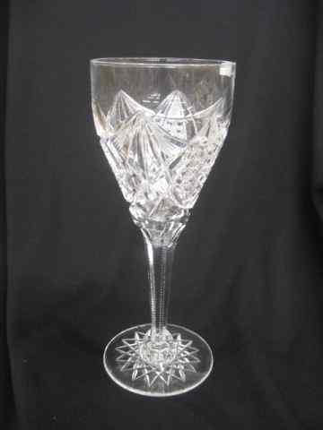 Appraisal: Cut Glass Chalice brilliant period hobstar base with notched stem