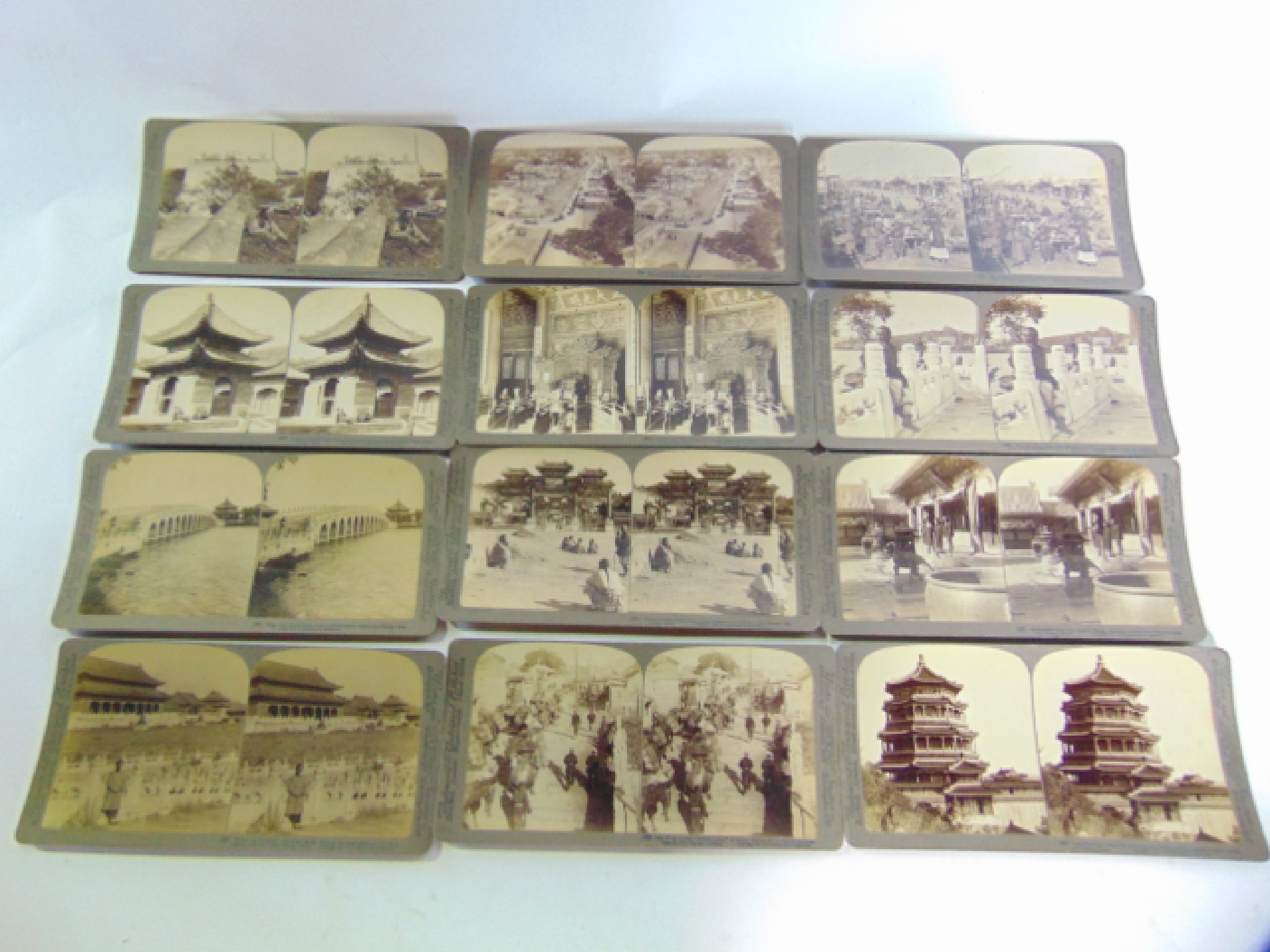 Appraisal: A collection of twelve early photographic stereoscopic slides by Underwood