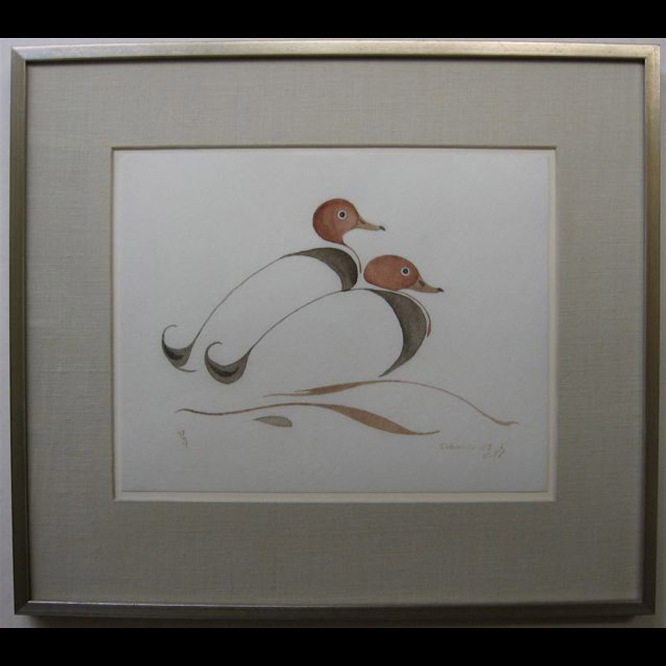 Appraisal: TWO DUCKS EDWARD EDDY COBINESS - CANADIAN WATERCOLOUR DATED Height