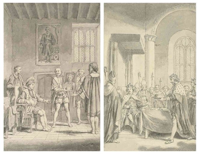 Appraisal: Samuel Wale - Twelve drawings illustrating scenes for publications of