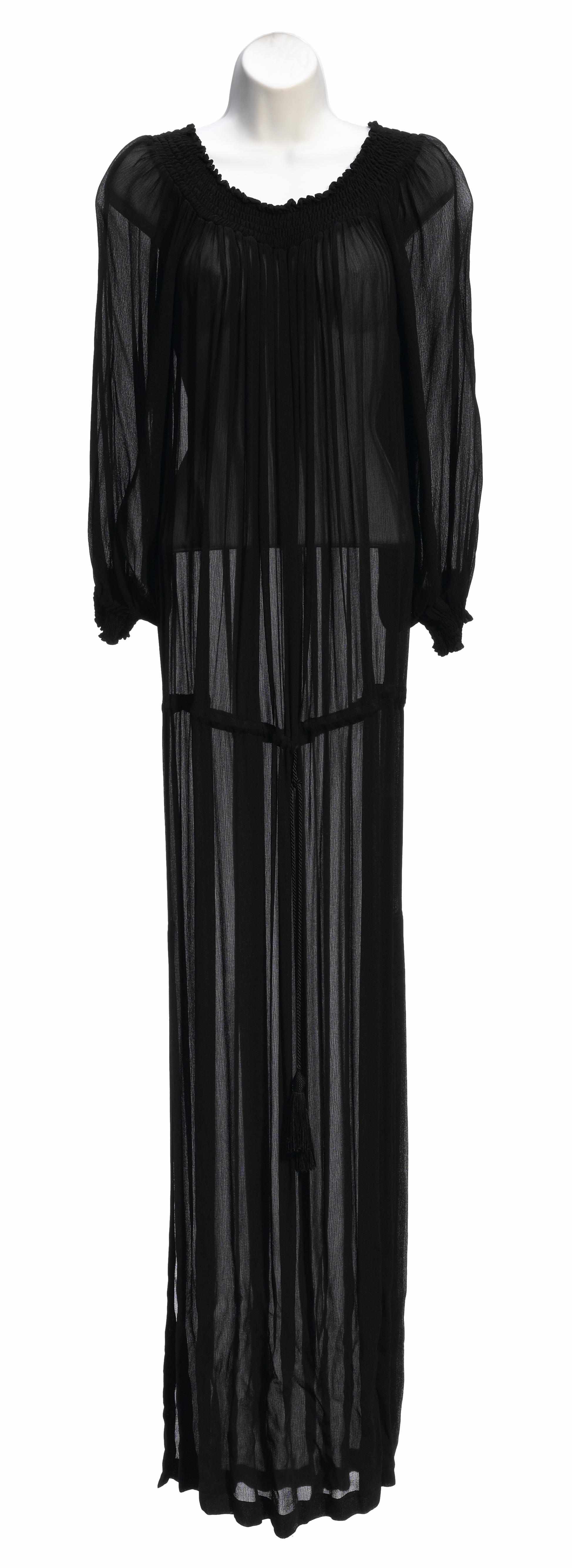 Appraisal: An Yves St Laurent long black silk jersey dress size