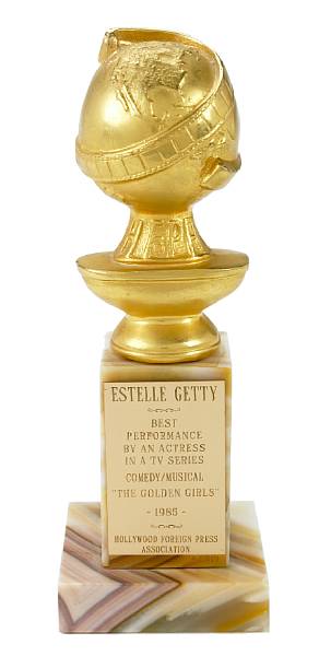 Appraisal: An Estelle Getty Golden Globe Award for The Golden Girls