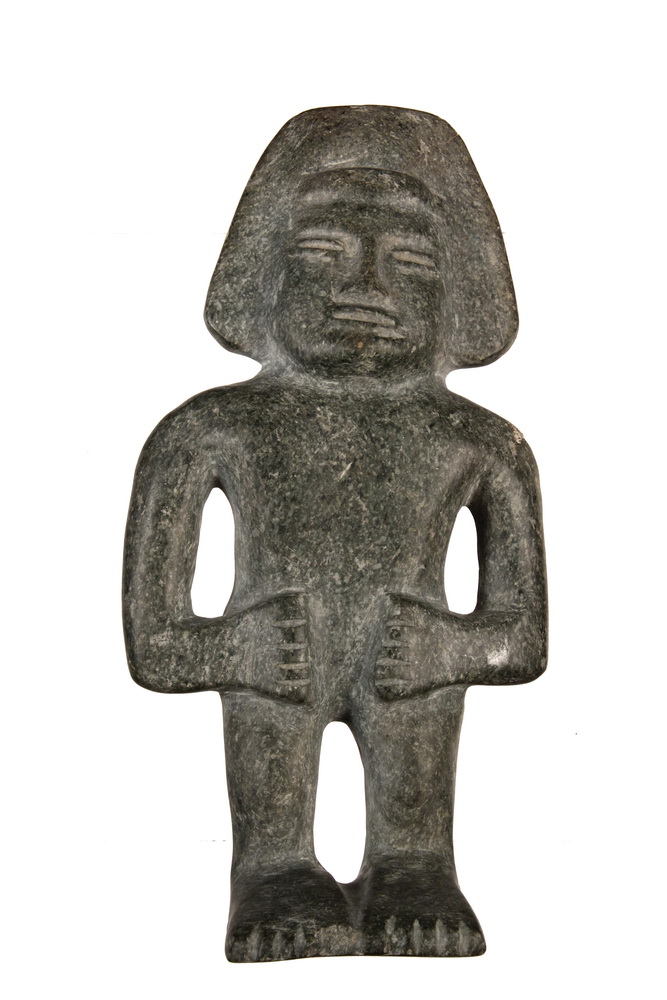 Appraisal: PRE-COLUMBIAN GREENSTONE FIGURE - Guerrero-Chantal Standing Figure of a Priest